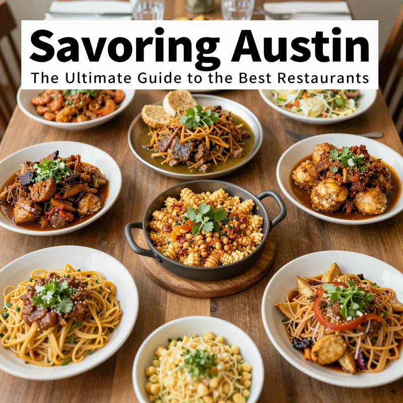 A sumptuous barbecue spread showcasing Austin’s classic smoky flavors.
