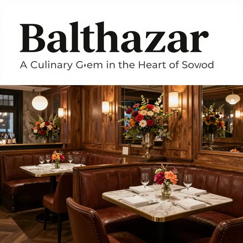 The enchanting interior of Balthazar Restaurant, reflecting its sophisticated French design.