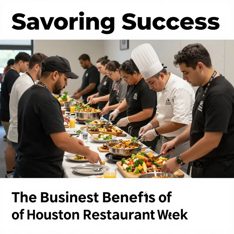Diners savoring exquisite meals during the vibrant Houston Restaurant Week.
