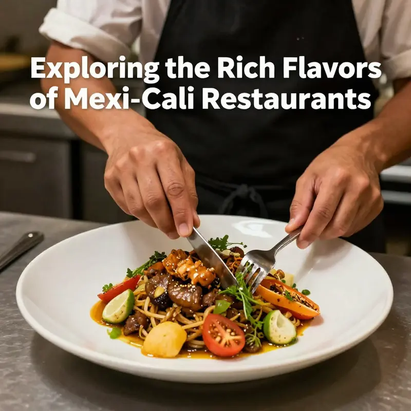 A lively dining scene in a Mexi-Cali restaurant, reflecting the vibrant culinary culture of Mexicali.