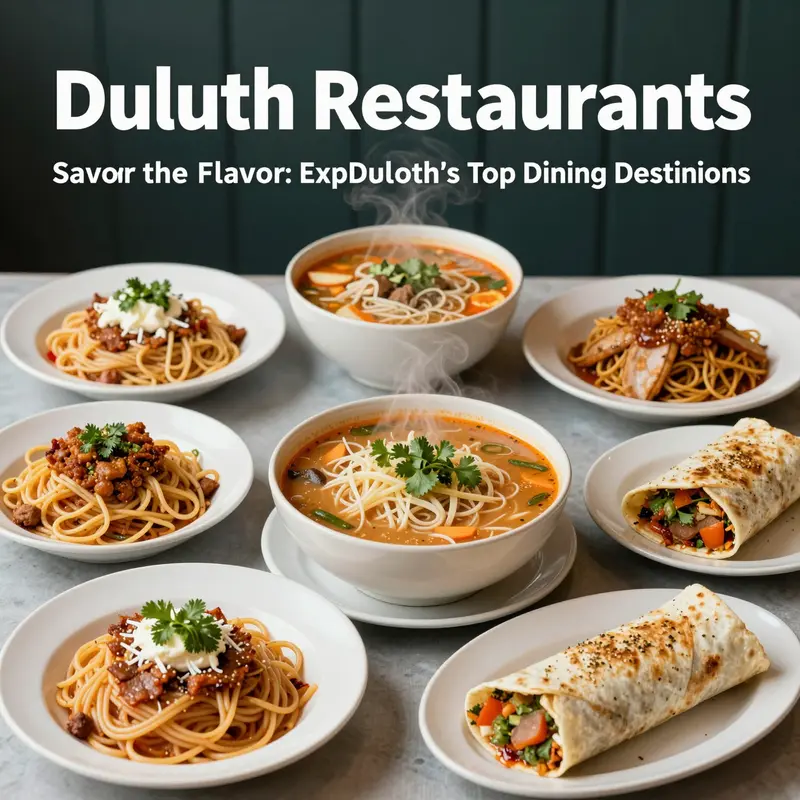 A vibrant look at Duluth’s top-rated dining establishments highlighting their unique dishes.
