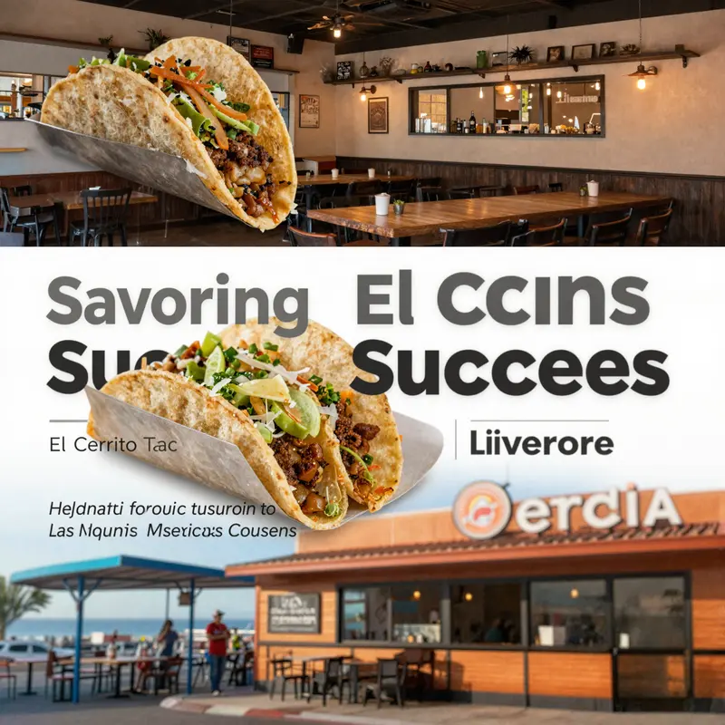 A vibrant cover image showcasing El Cerrito Taqueria with scenes of delicious tacos, the inviting restaurant interior, and the surrounding community.
