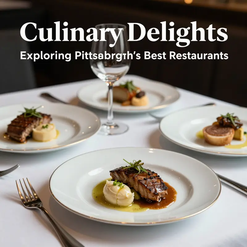 A glimpse of fine dining in Pittsburgh, showcasing exquisite dishes in an elegant ambiance.