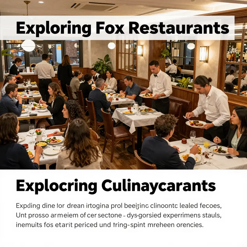 A busy Fox Restaurant with patrons enjoying gourmet meals in an elegant setting.