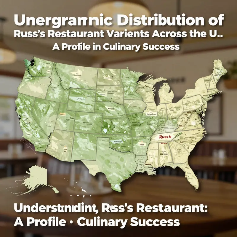 A visual representation of Russ’s Restaurant locations across the United States, indicating their respective rankings.