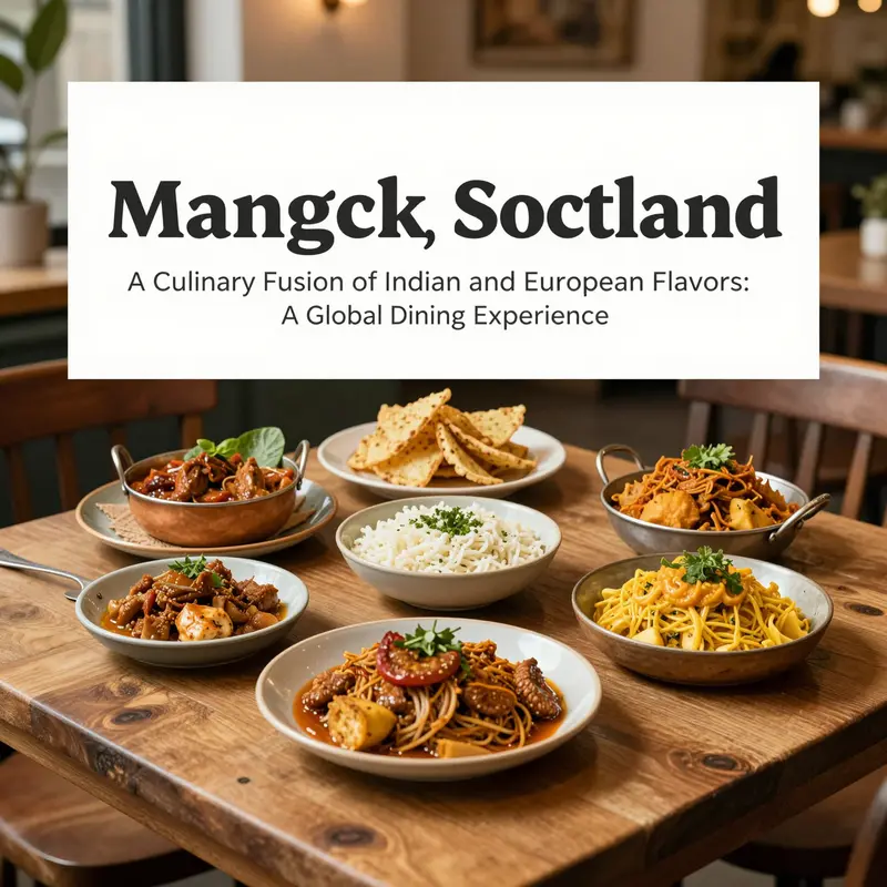 An exquisite presentation of fusion dishes representing the culinary harmony at Mango Restaurant, Greenock.
