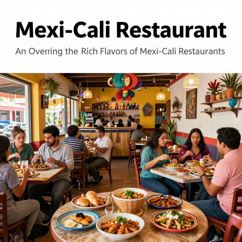 A lively dining scene in a Mexi-Cali restaurant, reflecting the vibrant culinary culture of Mexicali.