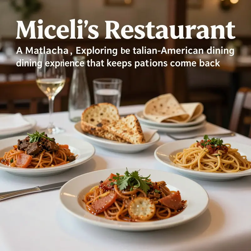 A cozy table set for dining at Miceli's Restaurant showcasing Italian cuisine.