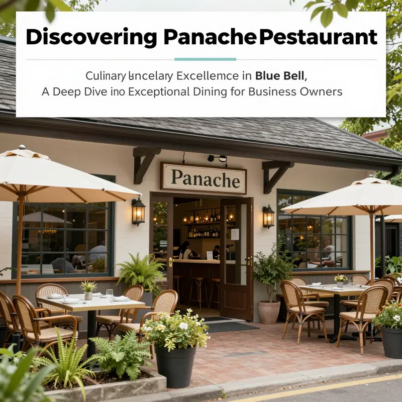 The charming exterior of Panache Restaurant in Blue Bell, featuring outdoor seating and a welcoming entrance.