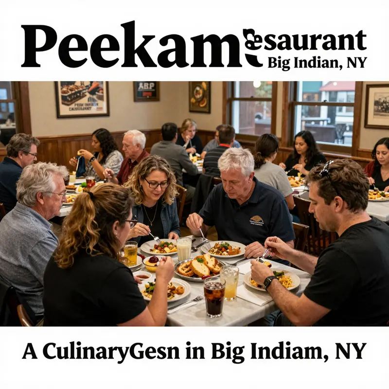 The inviting ambiance of Peekamoose Restaurant, characterized by rustic decor and warm lighting.