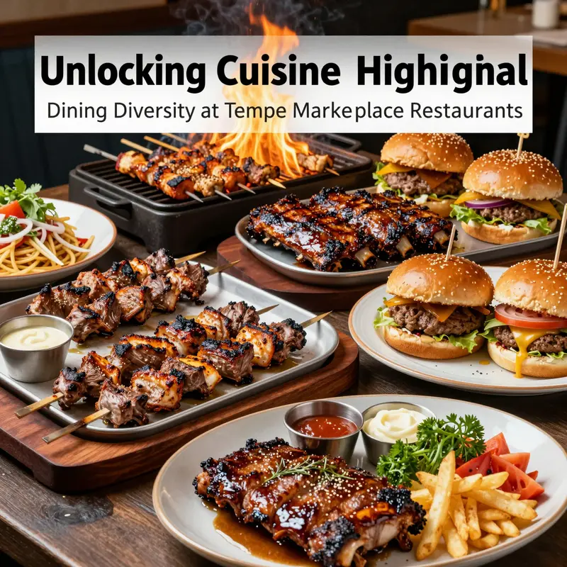 A bustling scene of Tempe Marketplace showcasing the diverse restaurant options that cater to varied tastes and group sizes.