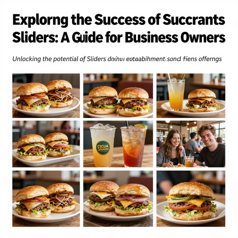 A collage of dishes and drinks from various Sliders restaurants, highlighting the unique dining experience.