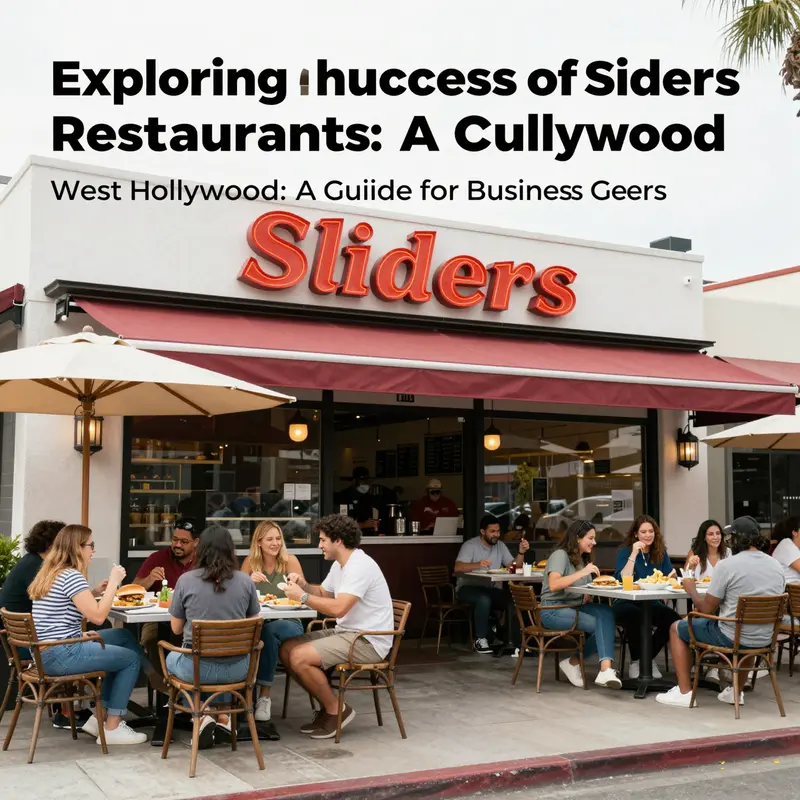 The vibrant exterior of Sliders Restaurant in West Hollywood, a popular destination for food lovers.