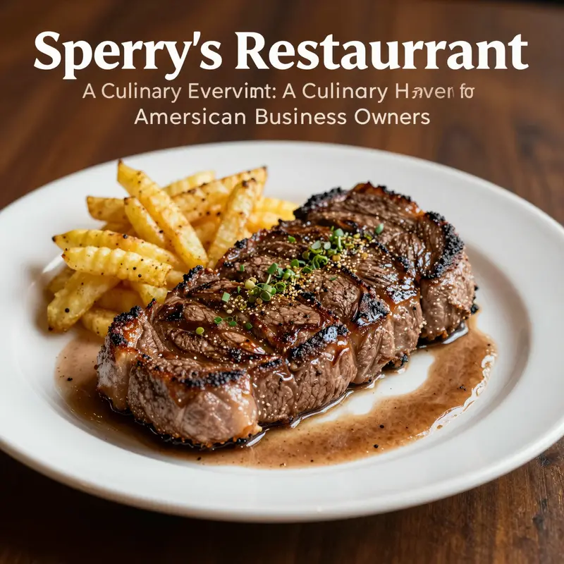 A delightful culinary spread, highlighting Sperry’s Restaurant’s signature dishes, including succulent steaks and an array of sides.