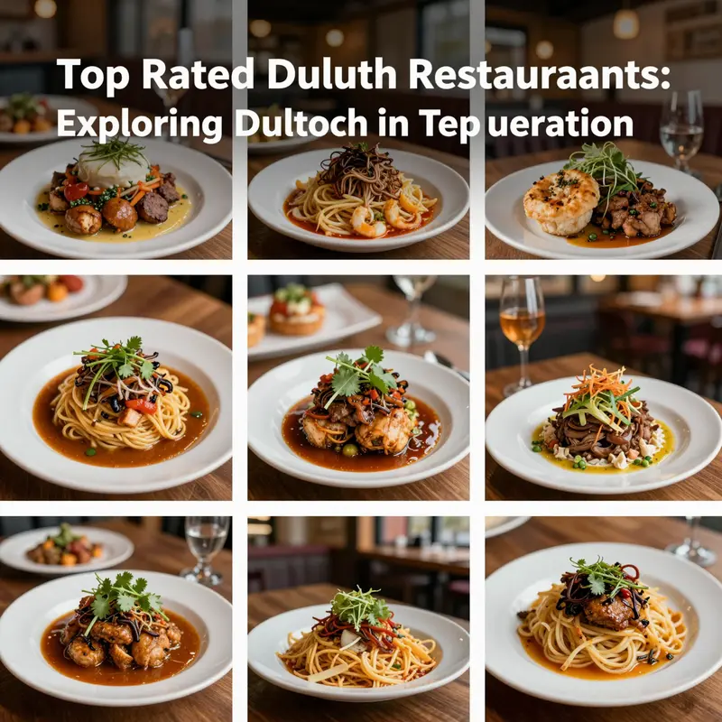 A vibrant look at Duluth’s top-rated dining establishments highlighting their unique dishes.