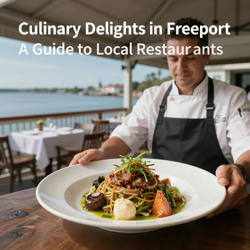 A lively display of Freeport’s restaurants, highlighting the diversity in dining options available.