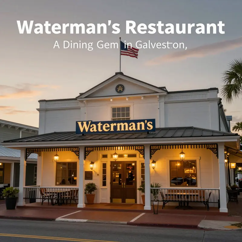 The exterior view of Waterman's Restaurant showcasing its elegant design at sunset.