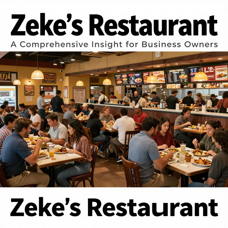 Wide-angle view of a busy Zeke's Restaurant interior featuring diners, warm lighting, and American cuisine ambiance.