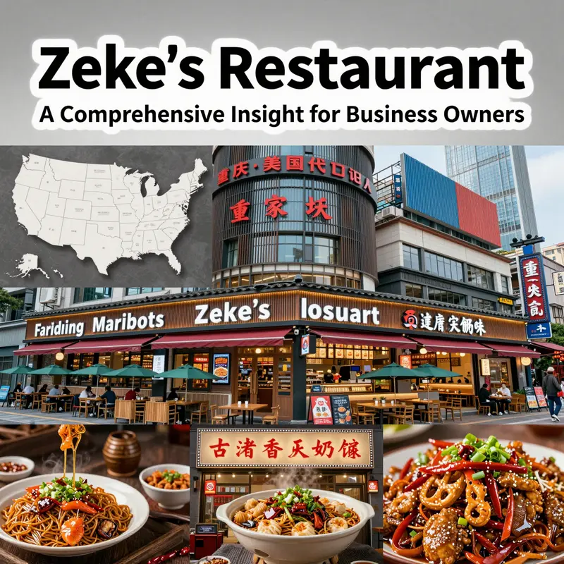 Zeke’s Restaurant locations across the US and China with rankings and regional distribution illustrated.