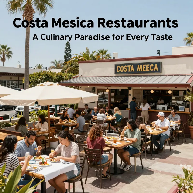 A lively restaurant scene in Costa Mesa showcasing diverse dining experiences and the city's culinary culture.
