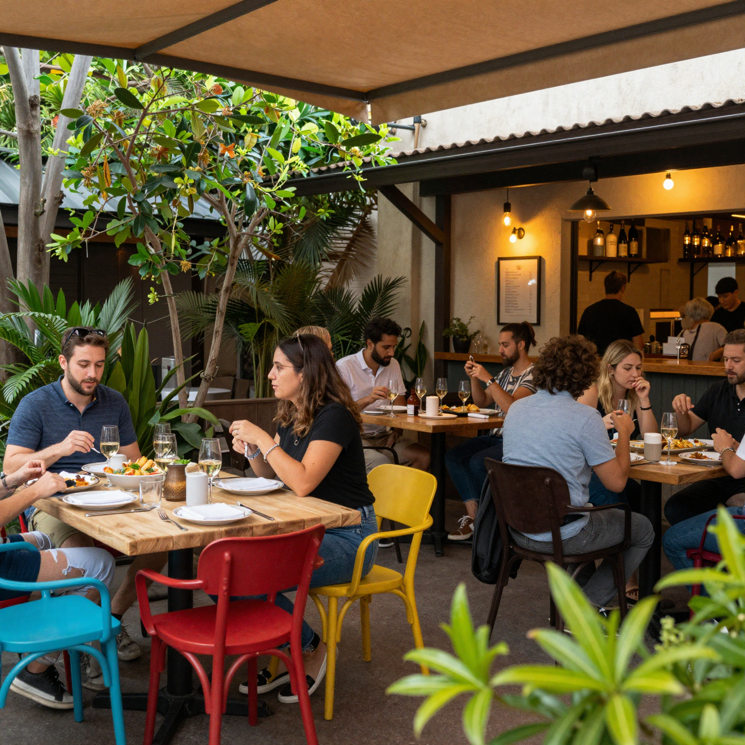 A vibrant restaurant scene in Los Gatos