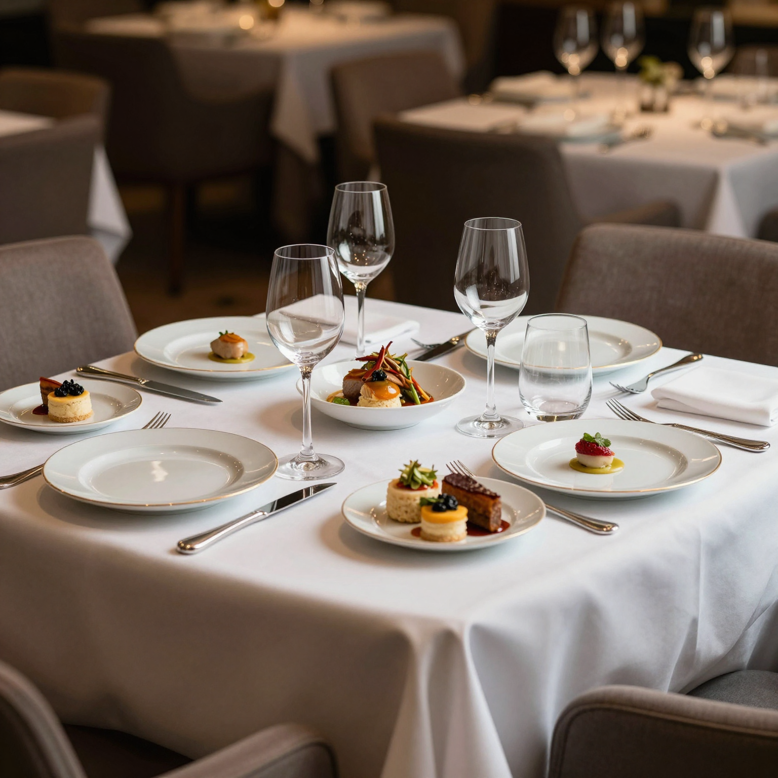 Elegant dining setup for business meetings at Vincenzo's Restaurant