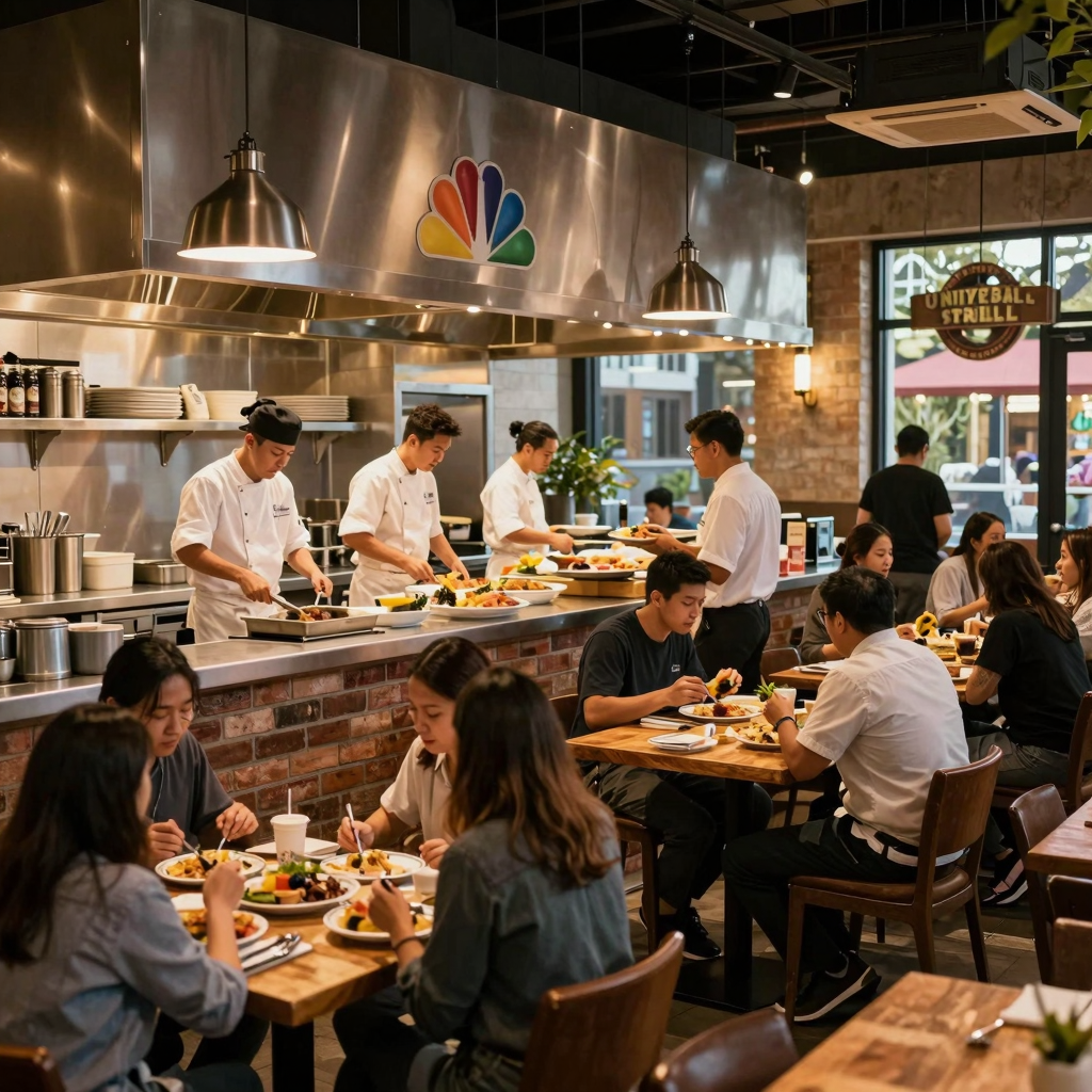NBC Grill CityWalk bustling during peak evening rush