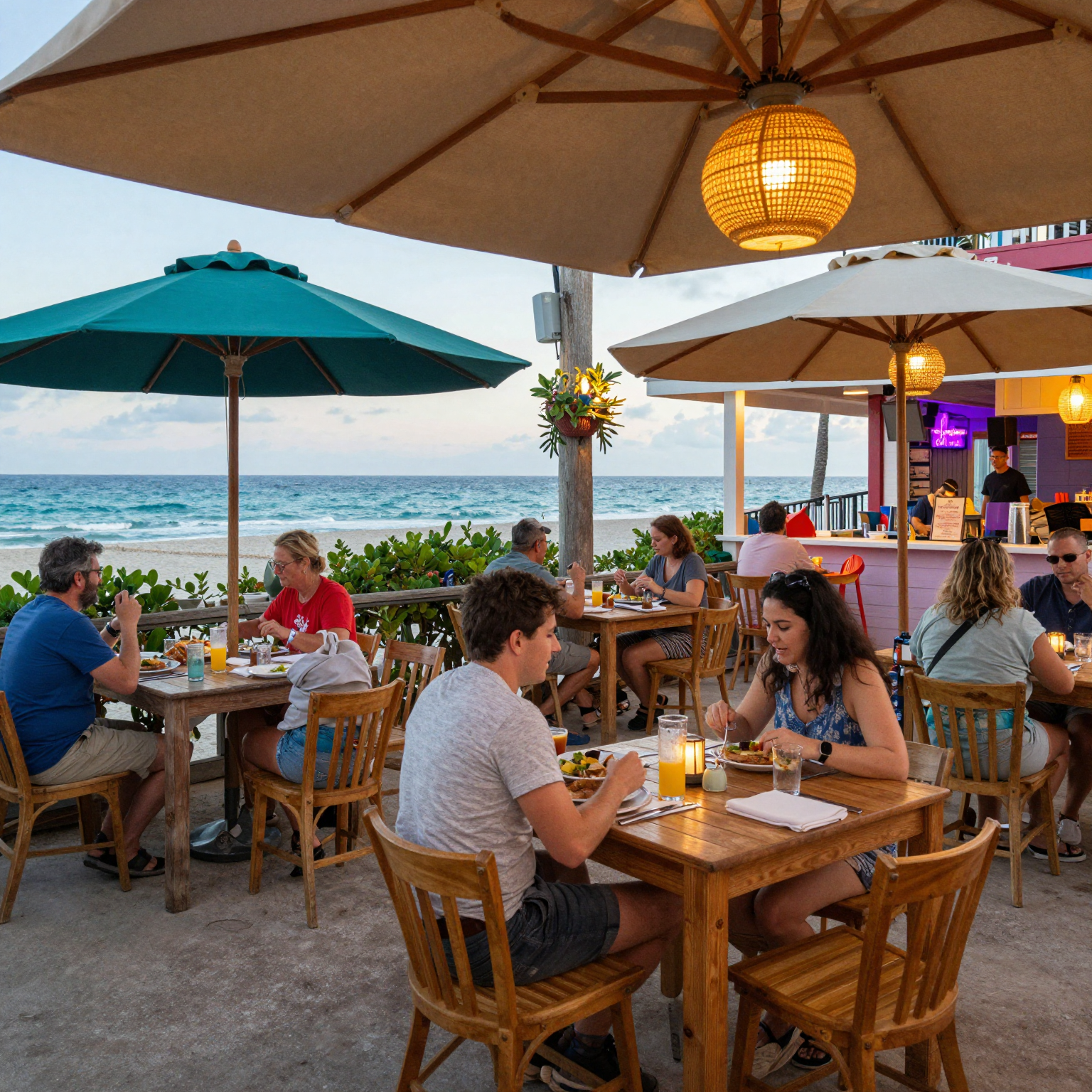 Dining atmosphere in Pass-A-Grille, showcasing outdoor restaurants and nightlife