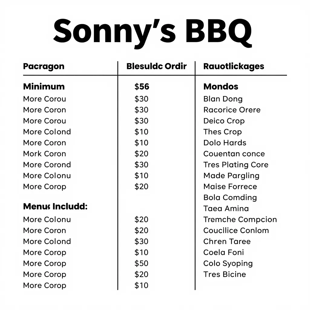 Sonny's BBQ Catering Packages